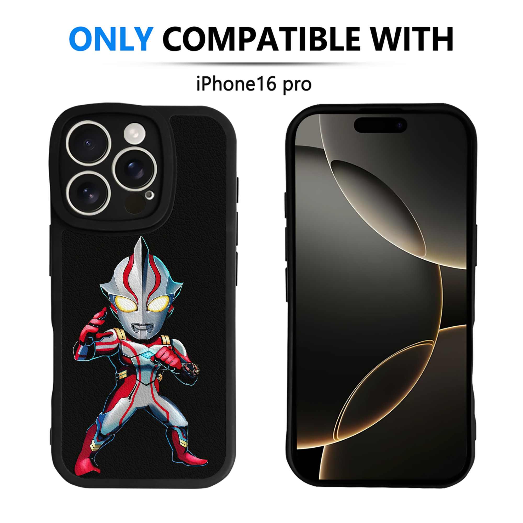 （画像用） ウルトラマン Ultraman 【iPhone 16シリーズ対応】シリコンスマホケース（レザー調） 材質：シリコン